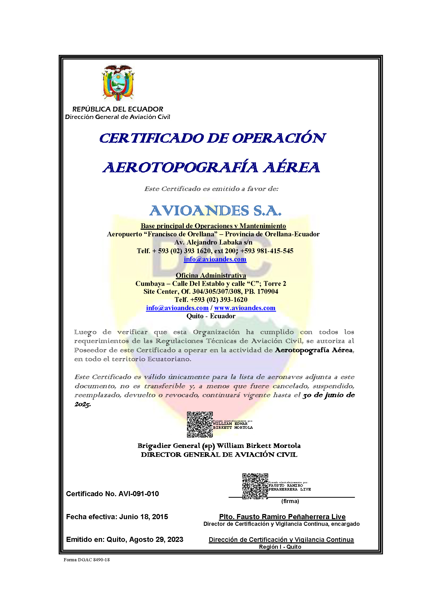 AOC AVI 091 AEROTOPOGRAFIA AEREA